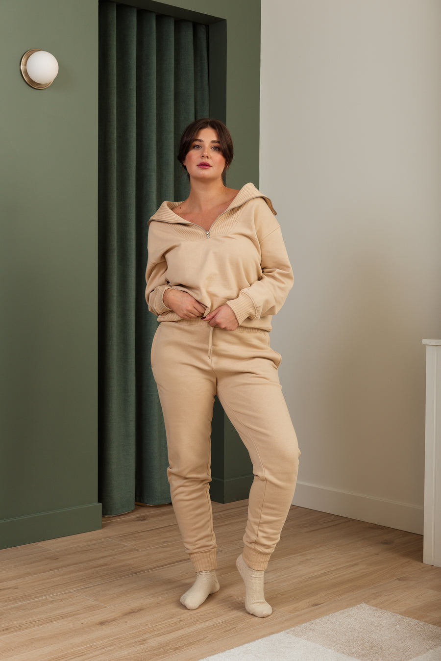 Chandail molleton demi-zip
