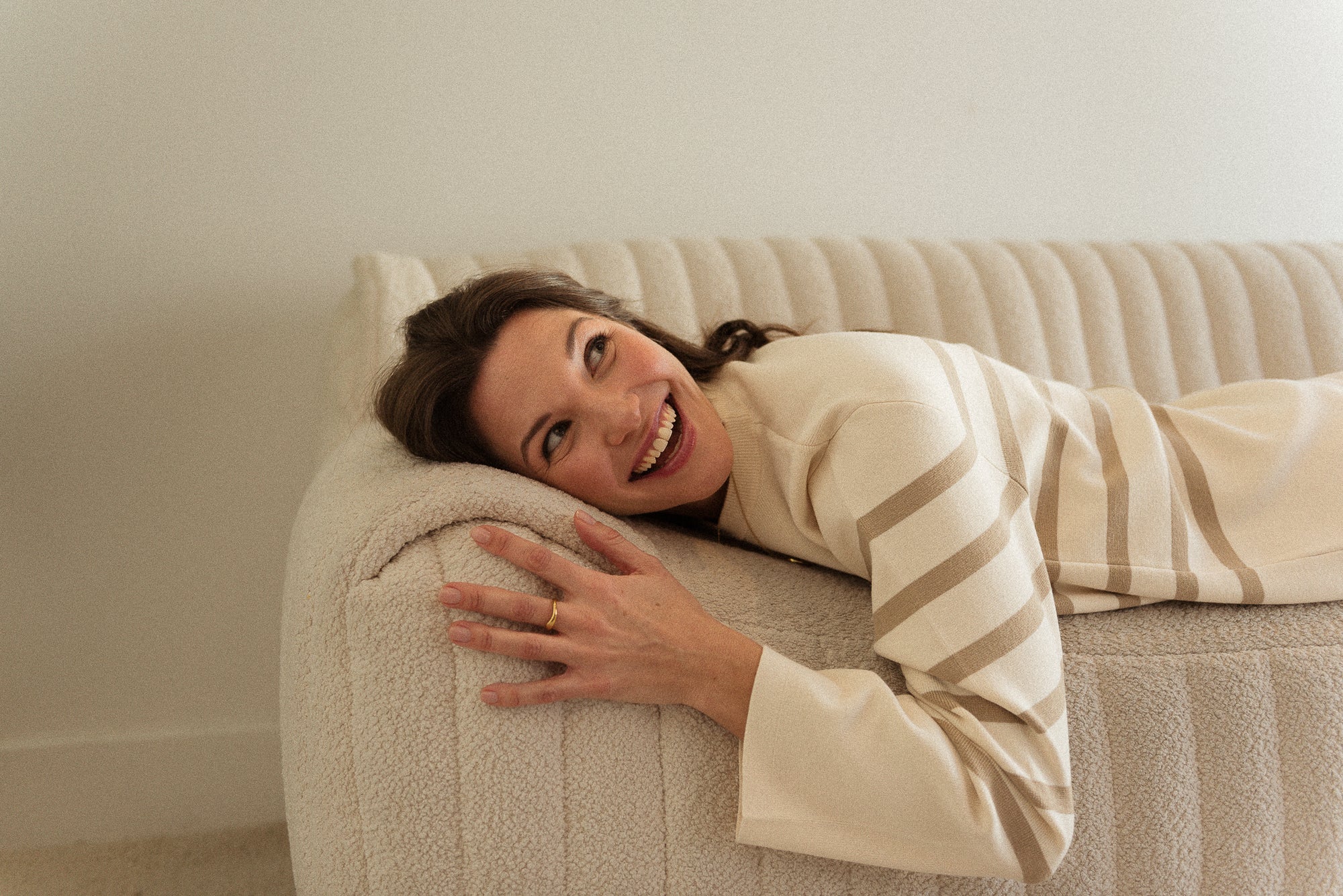 gros chandail ligné pour femmes