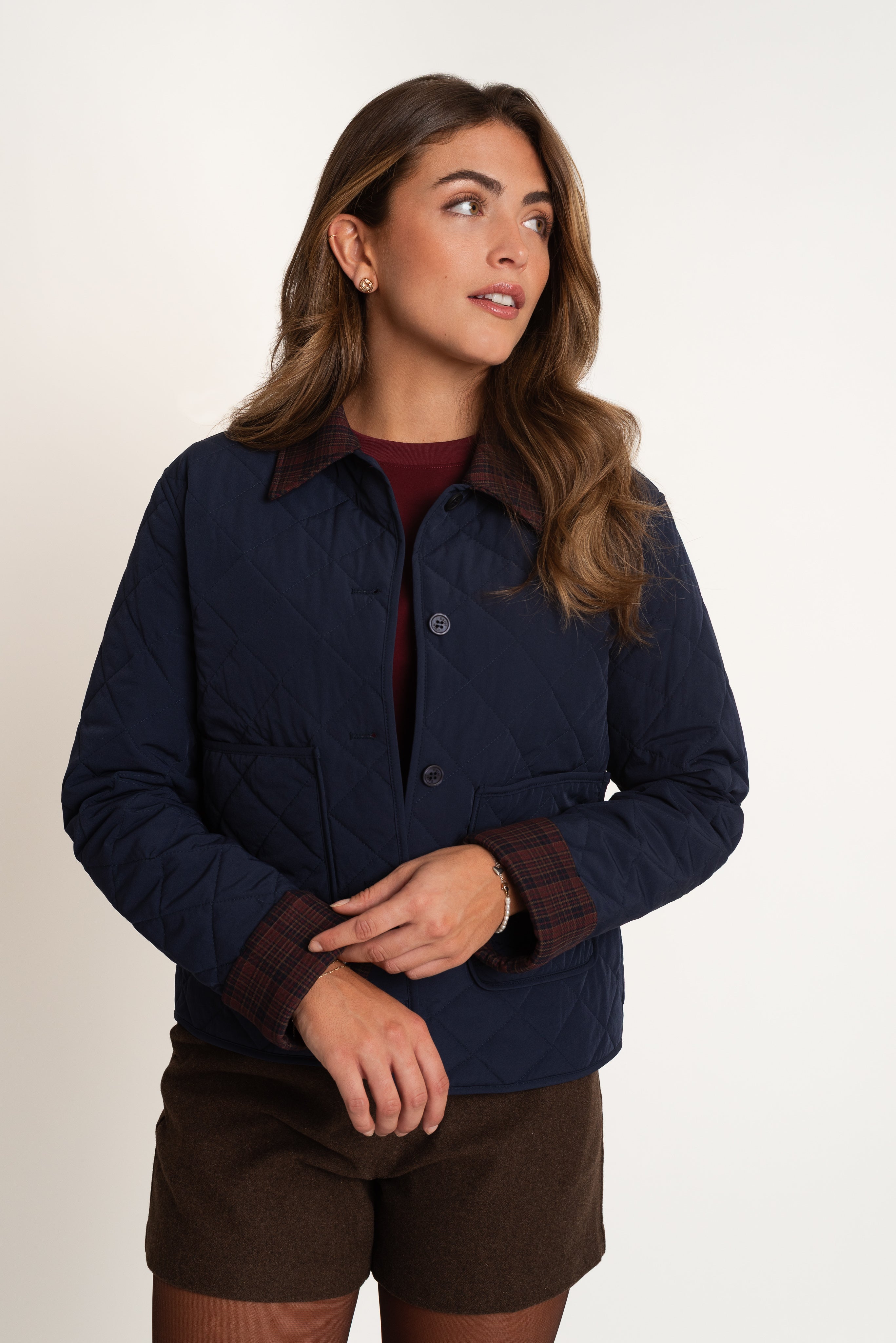 Veste matelassée avec détail à carreau