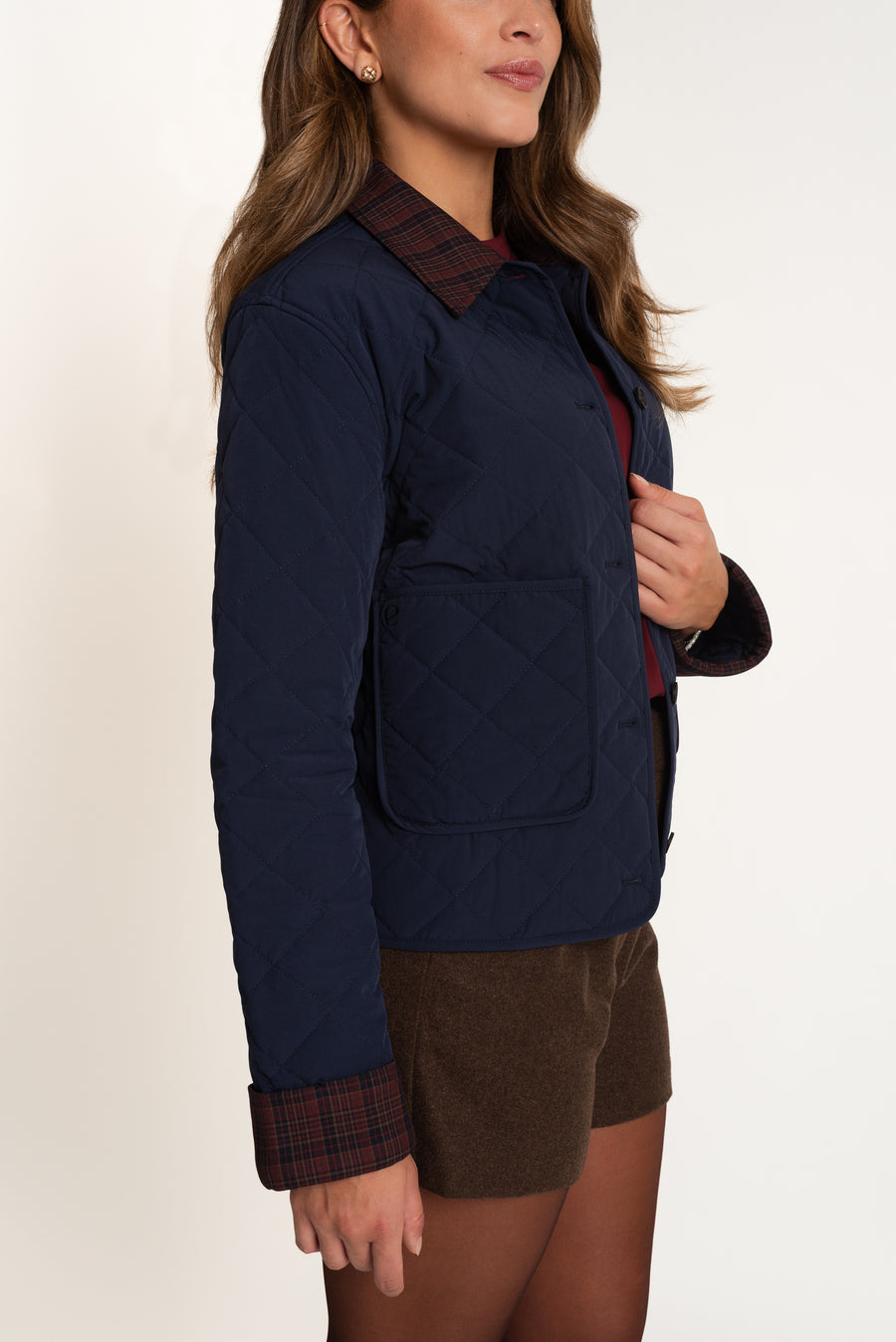 Veste matelassée avec détail à carreau