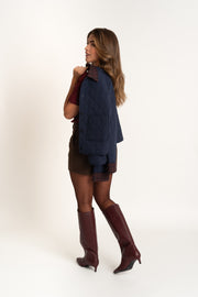 Short court en mélange de laine