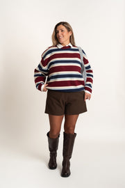 Short court en mélange de laine