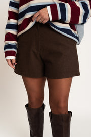 Short court en mélange de laine