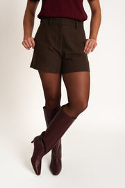 Short court en mélange de laine