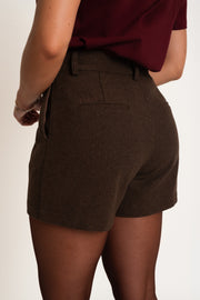 Short court en mélange de laine