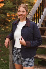 Veste matelassée avec détail à carreau