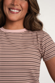 T-shirt côtelé ligné